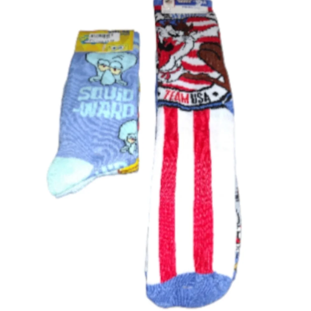 Looney Tunes & Warner Bros. Bugs Bunny SpongeBob Squidward Mr Krabs Sock Bundle
